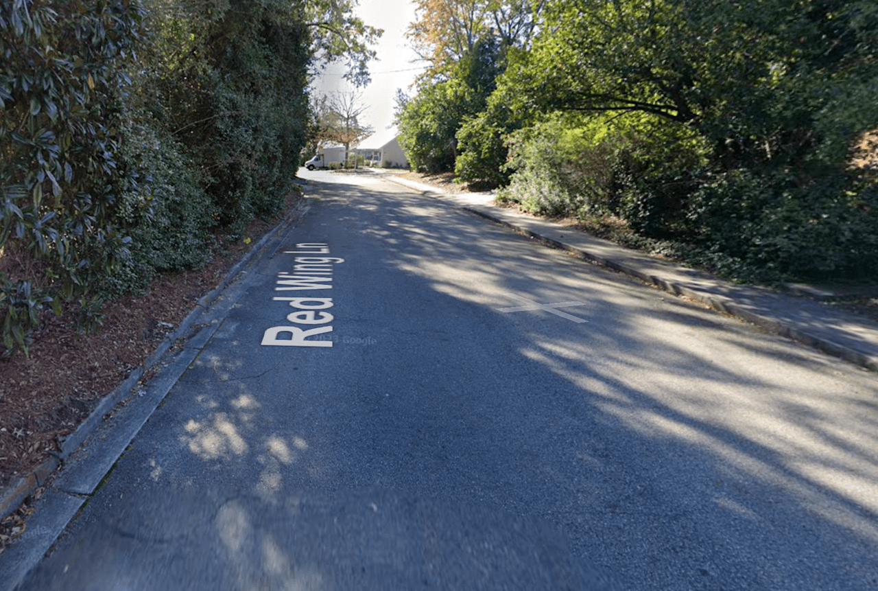 Looking down Redwing Lane- The entrance gate will be on your left. 