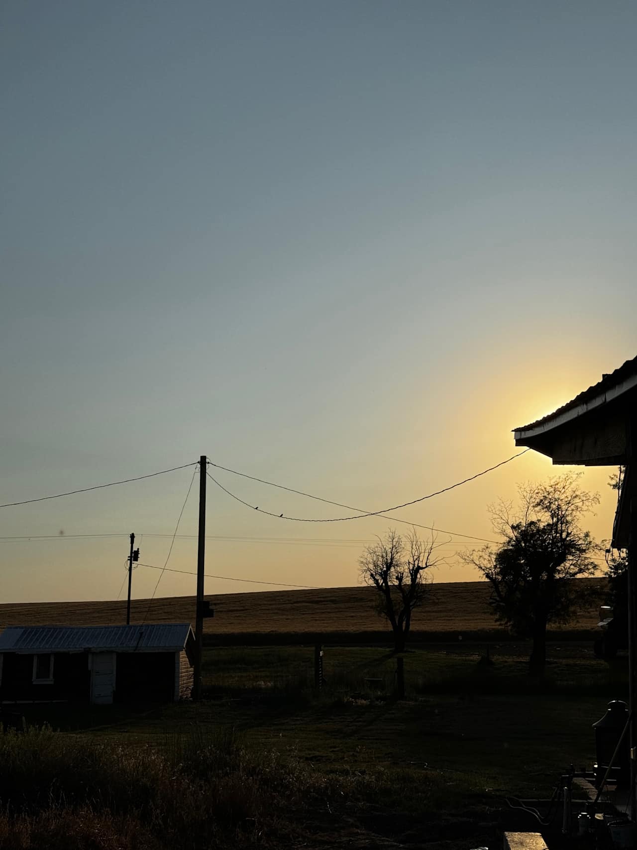 
The southwestern view as sunset approaches in July.