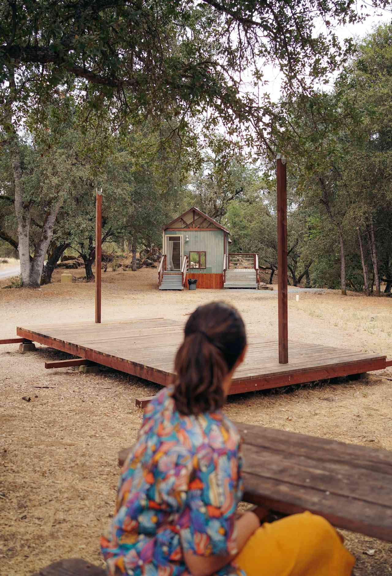 Site 3 table with view of bathrooms 