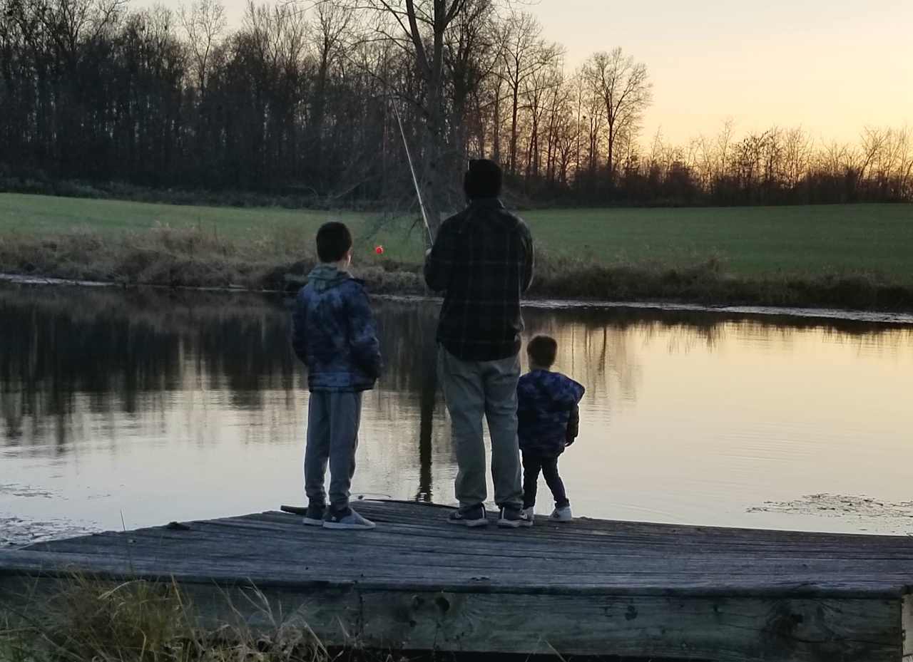 Fishing off the floating dock