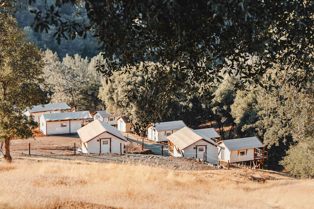 Little village of tents as we came down the trail