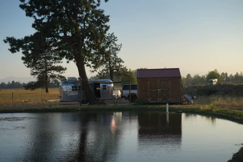 Set up far back on farm by pond and shed (shed is not for public use)