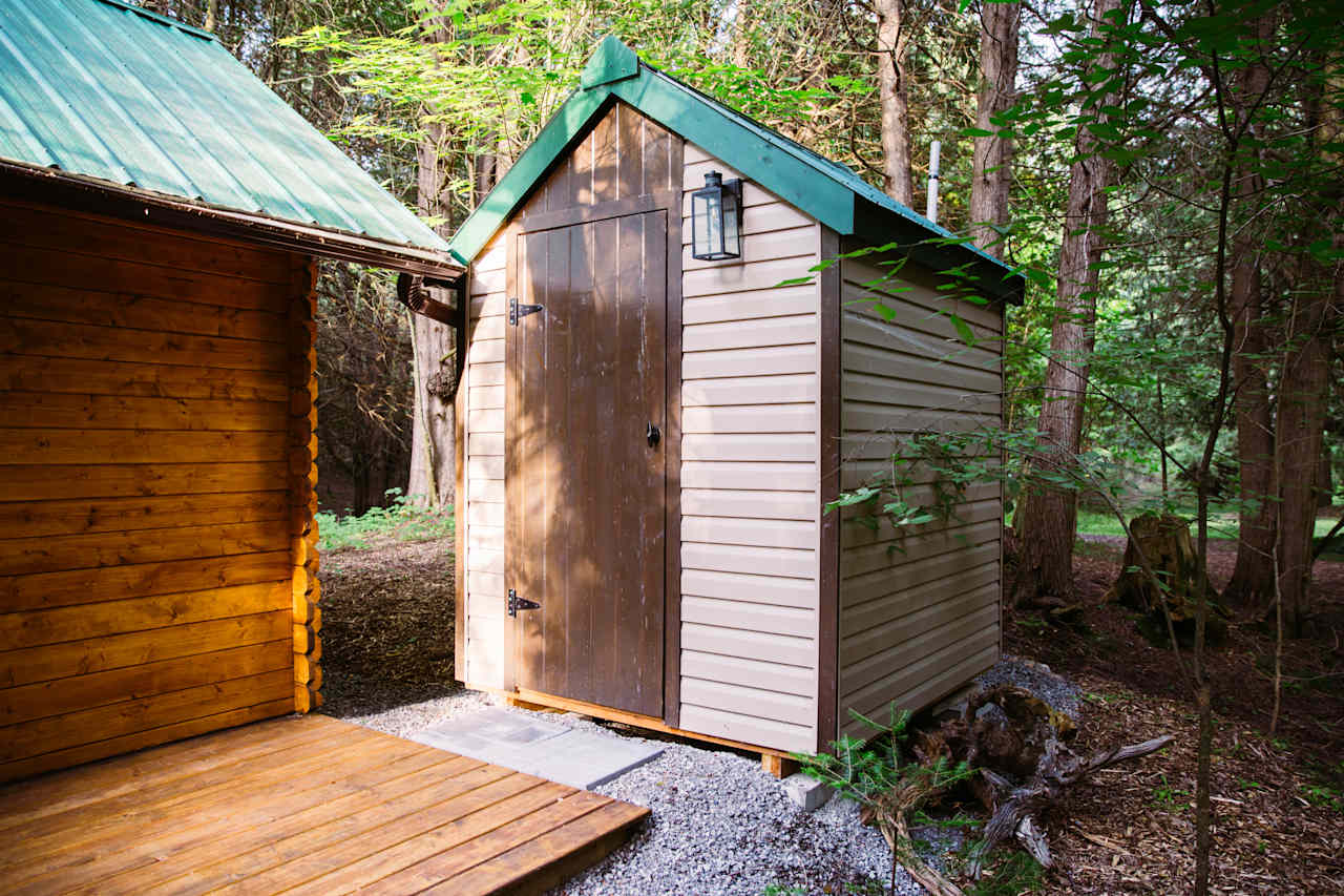 Outhouse just a few steps away from the cabin