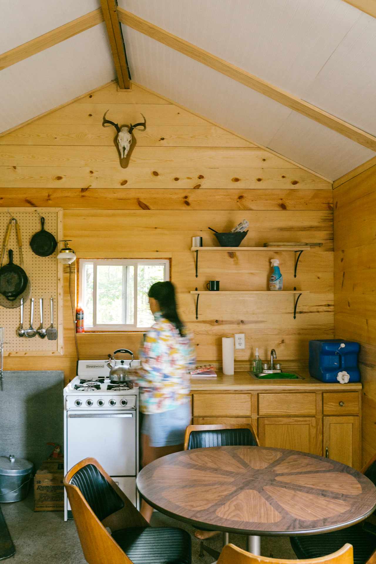 The main room of the cabin is very usable. 