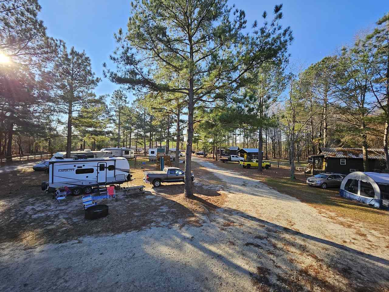 View of RV center loop and cabins