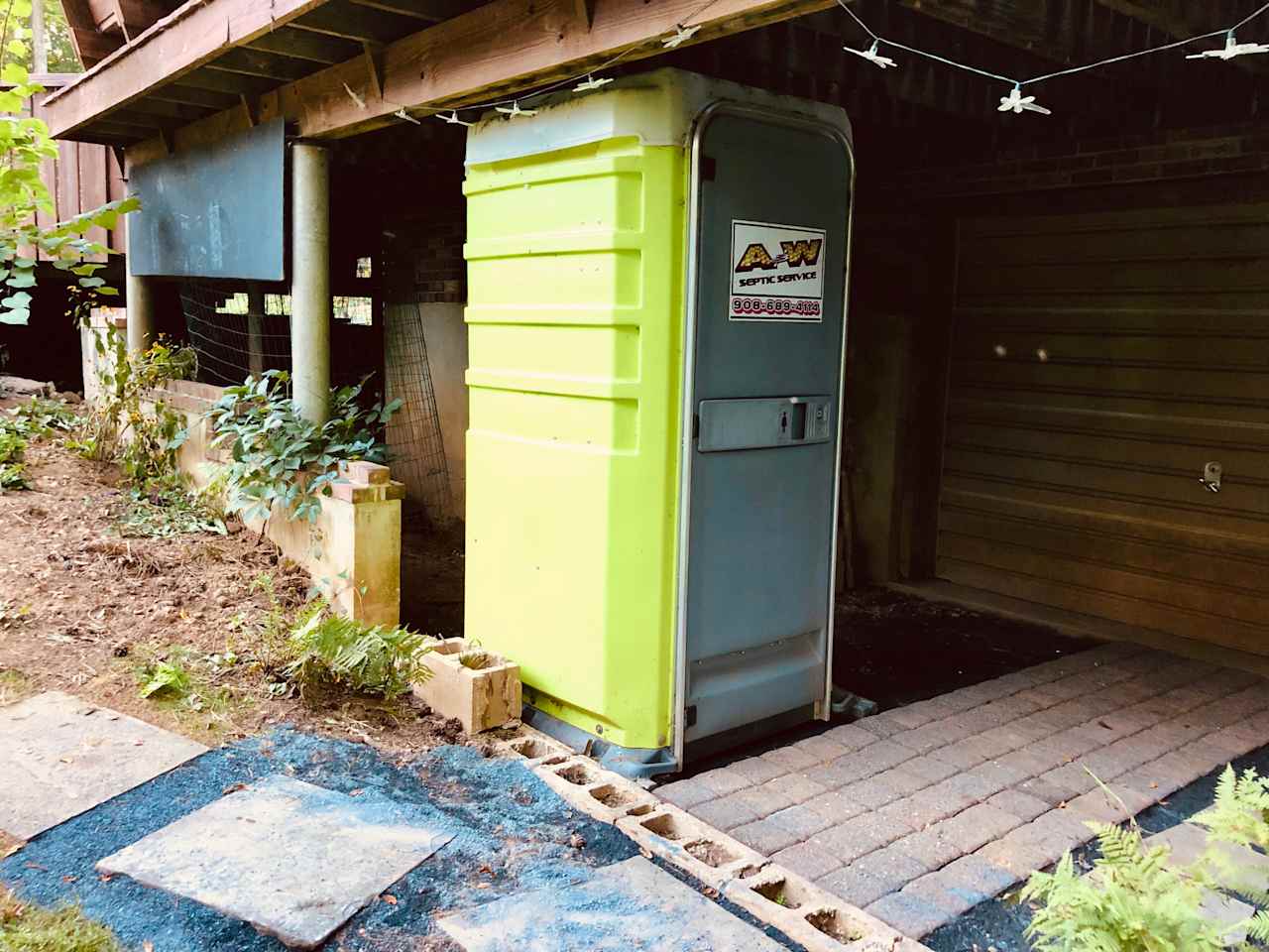 Porta Potty located below deck.