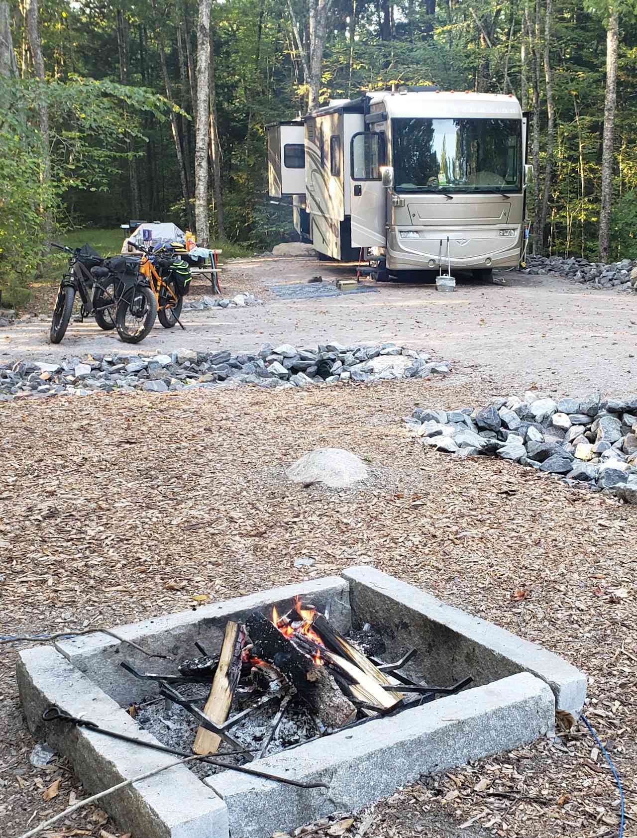 Comfortably fit our 39' RV with plentry of room for the slideouts