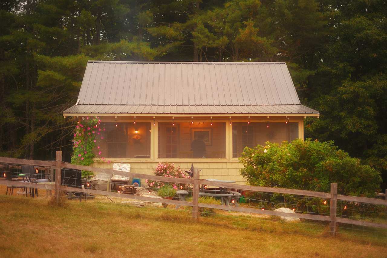 The Sunrise Cabin at dusk