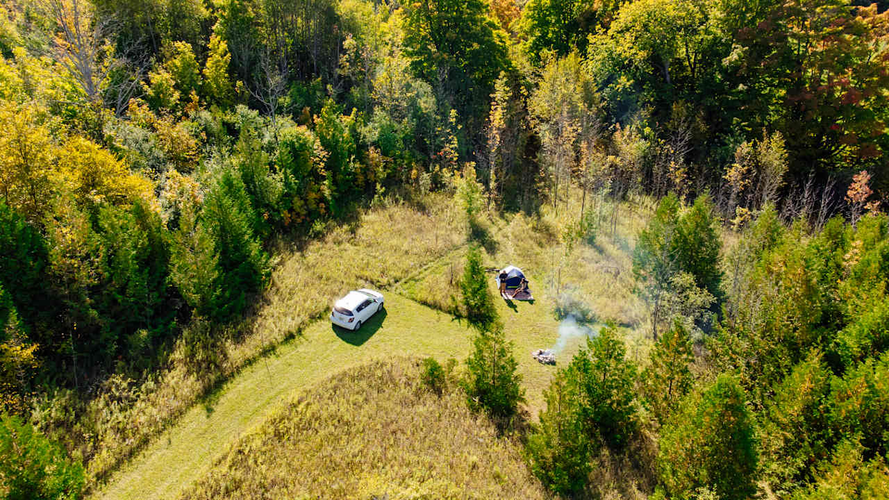 Serene camp spot.