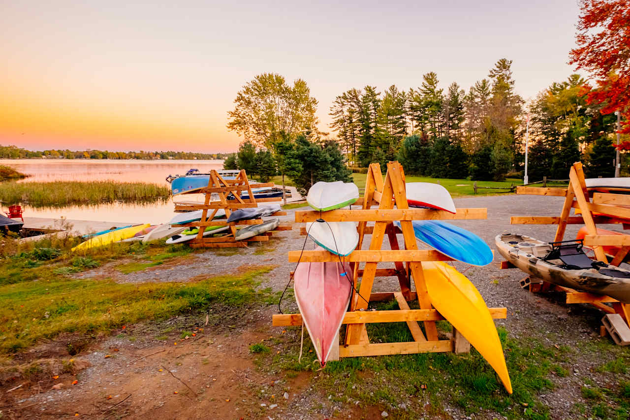 Canoes and kayaks available.