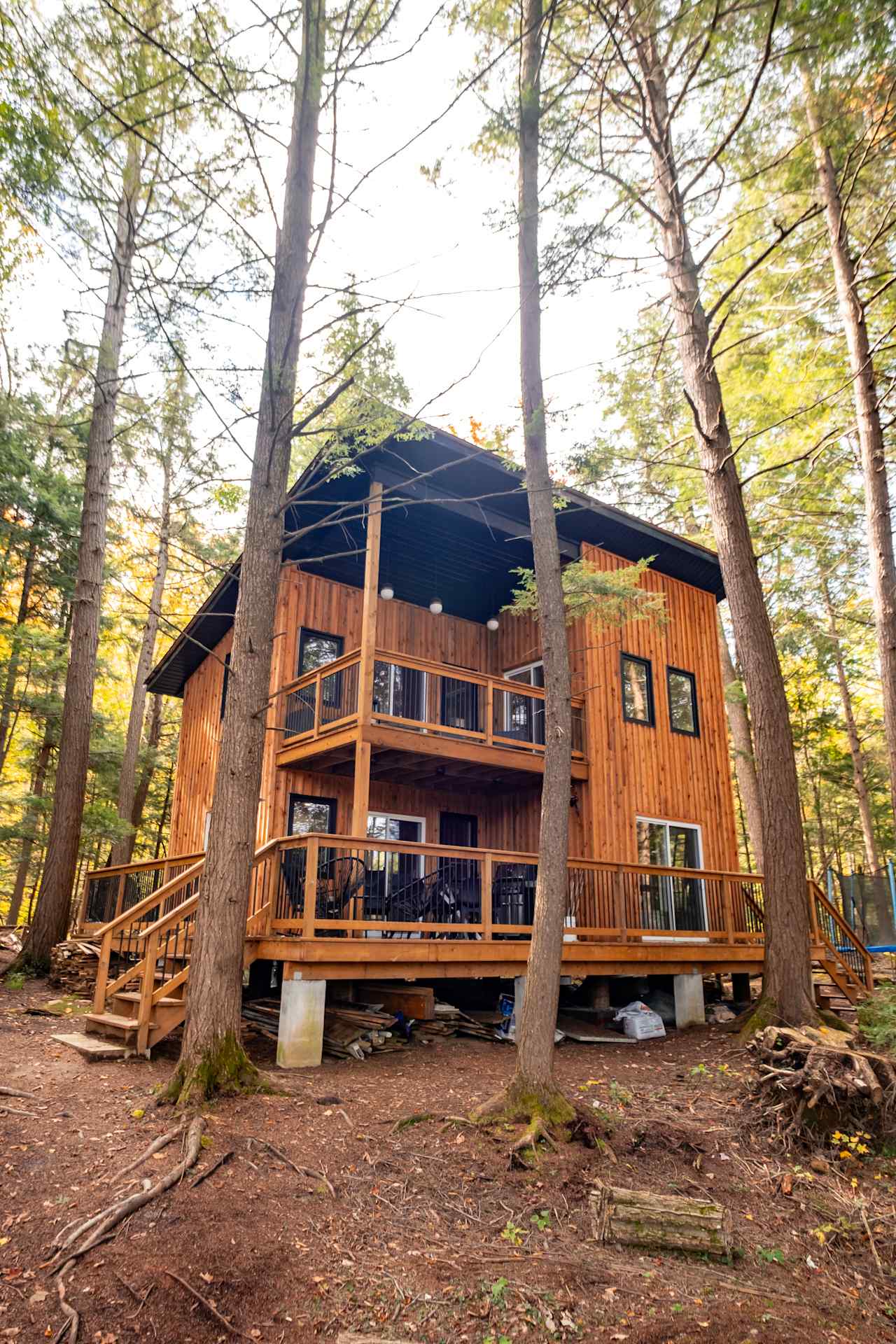 Two story cabin.