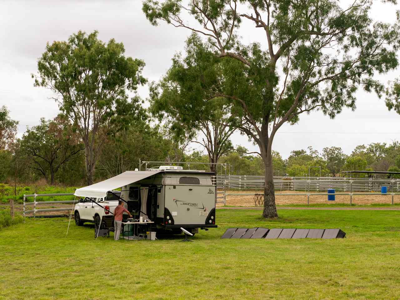 Our set up on the lovely green grass, right inside the main gate.