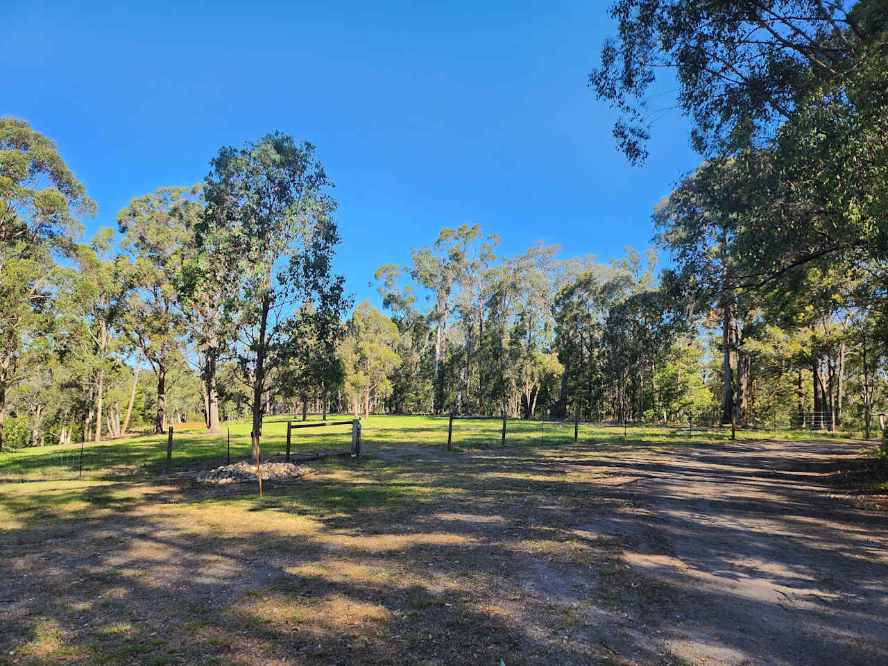 Camping paddock showing driveway access then entry to camping paddock via second gate entry 