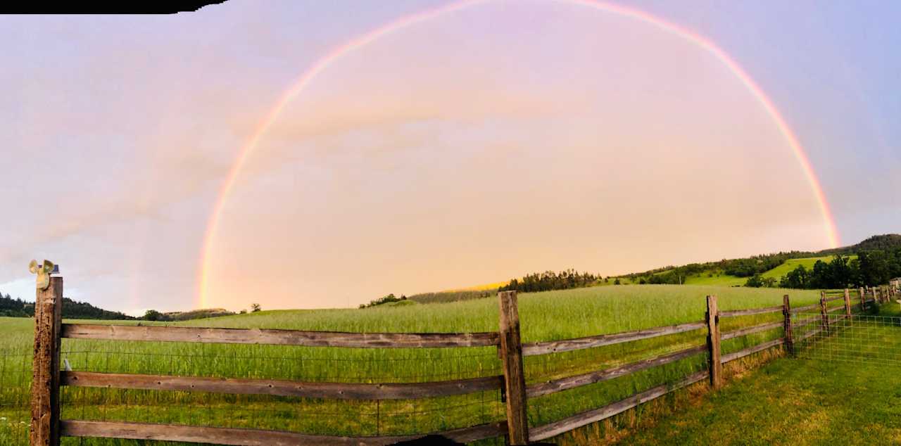 Rainbow Over The Field