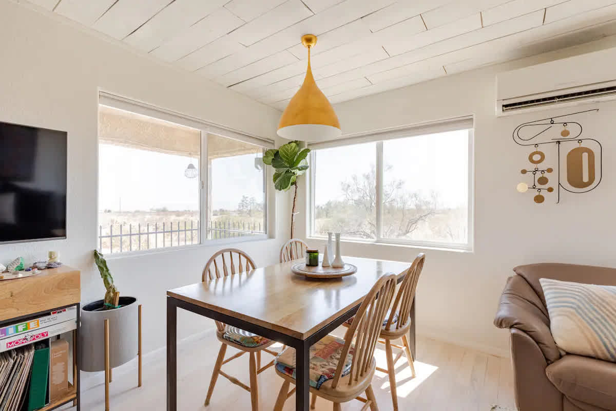 Dining table with beautiful desert views