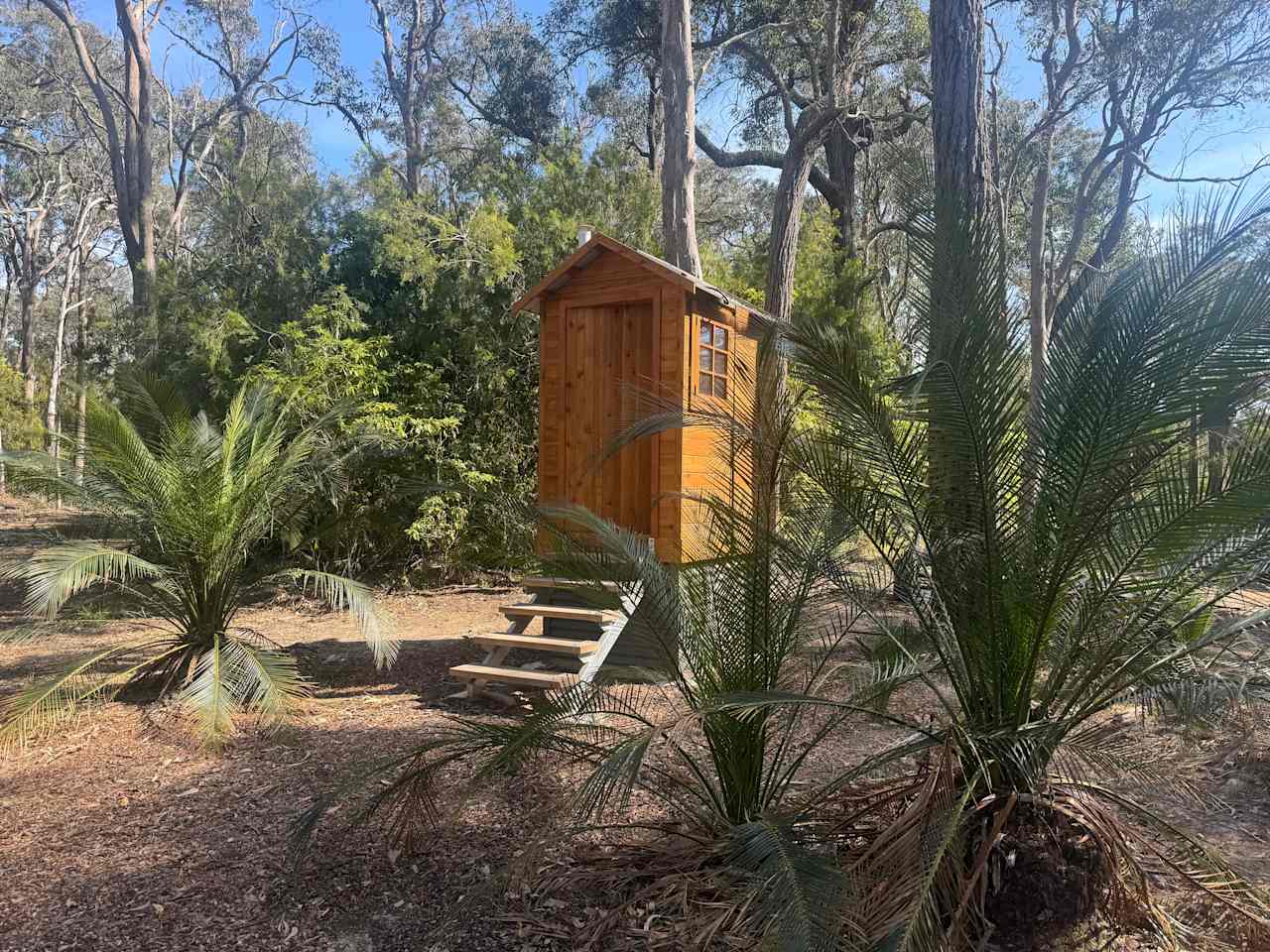 The compost toilet.