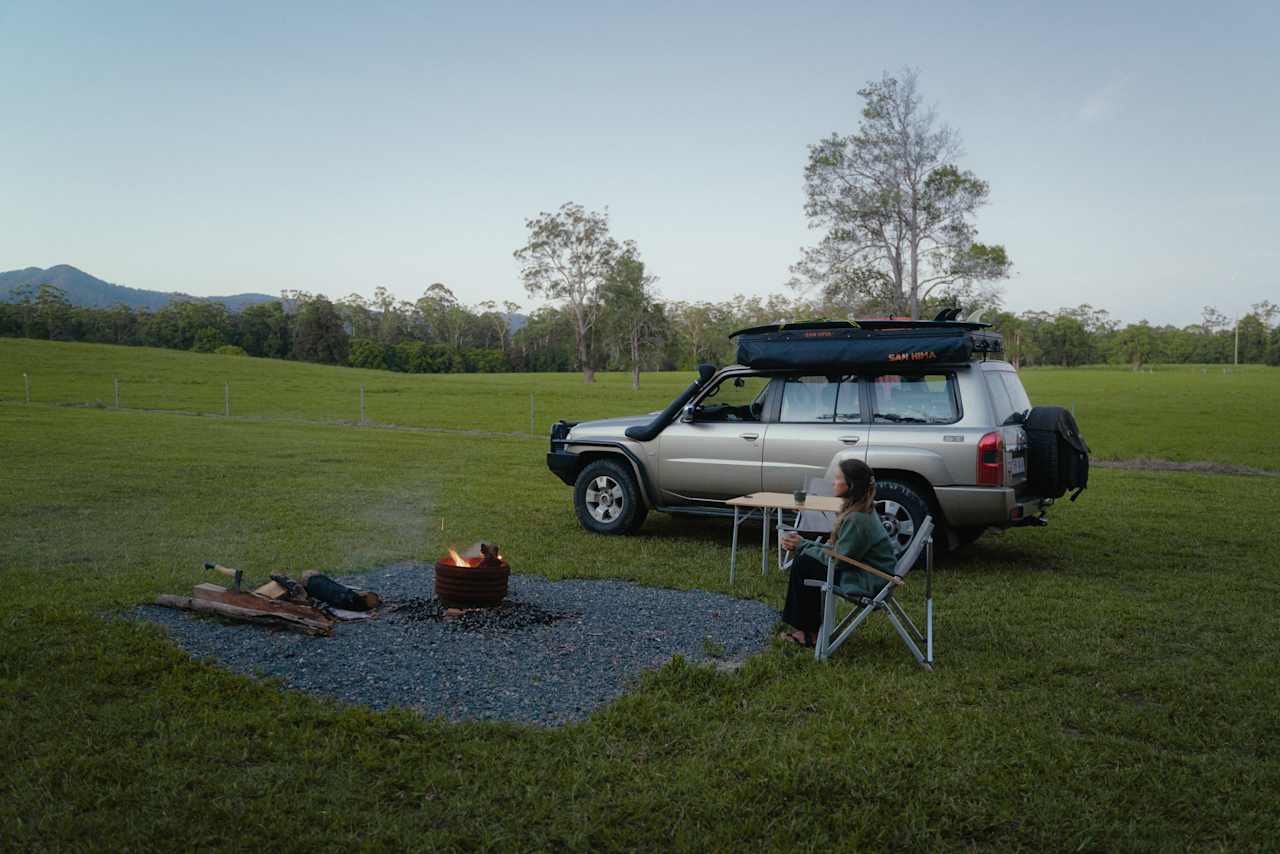 Nice and even firepits with fire wood.