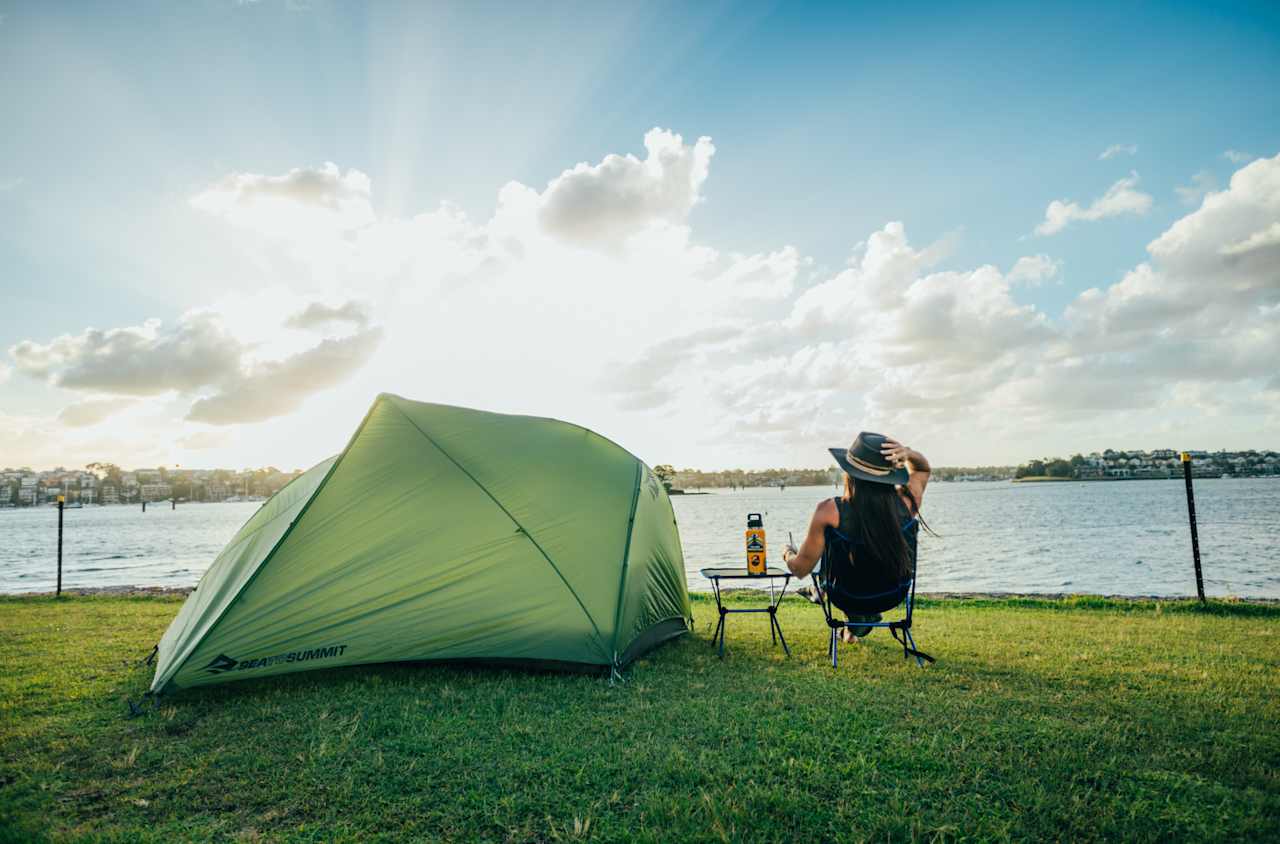 Campsite BYO tent with harbour views. Won't find a better campsite in Sydney!