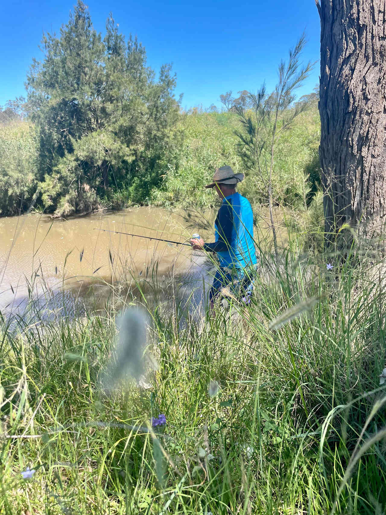 The fishing was good. We even saw a platypus. 