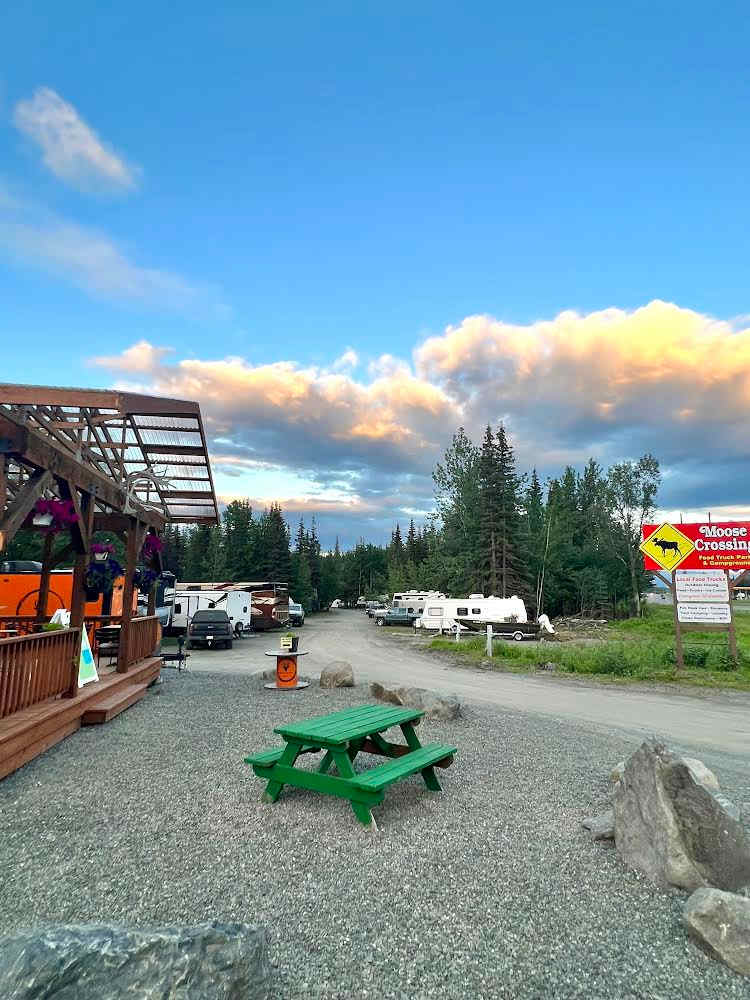 Entrance to moose crossing rv