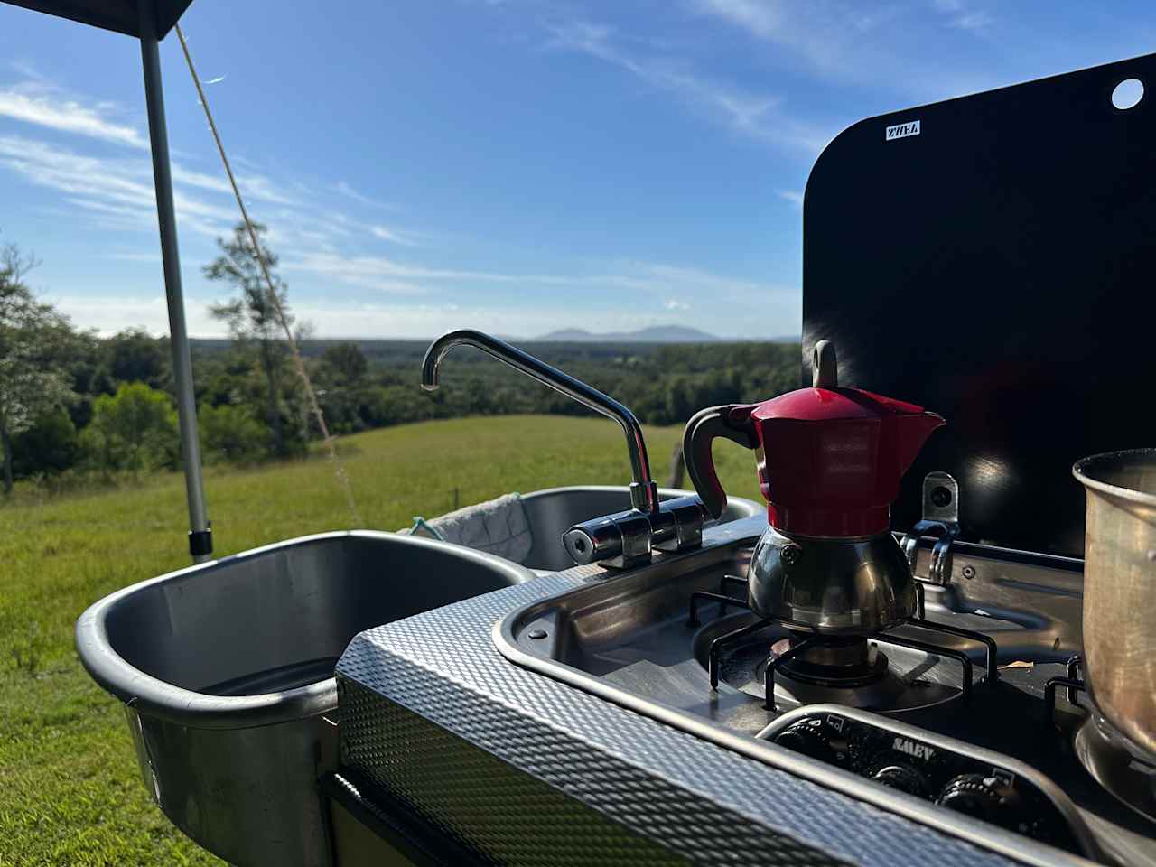Morning coffee, what a view.  