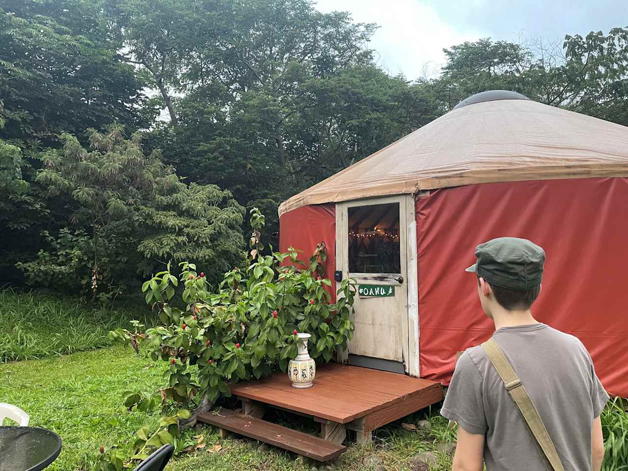 Outside yurt