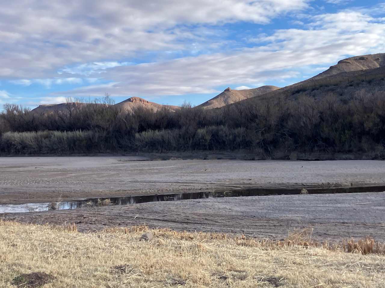 Looking across river