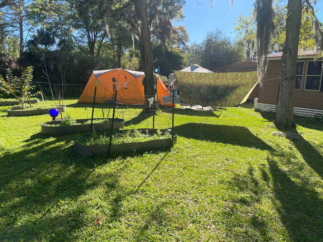 I stayed in the hammock, the girls in the monster tent. 