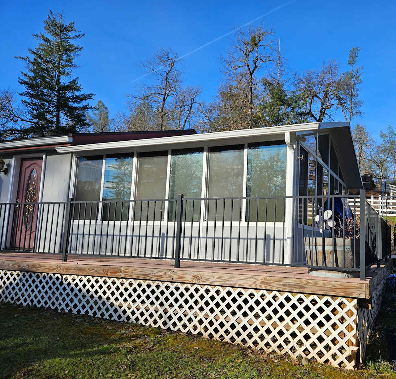 Our sunroom addition has windows on 3 sides for optimum alpaca gazing.
