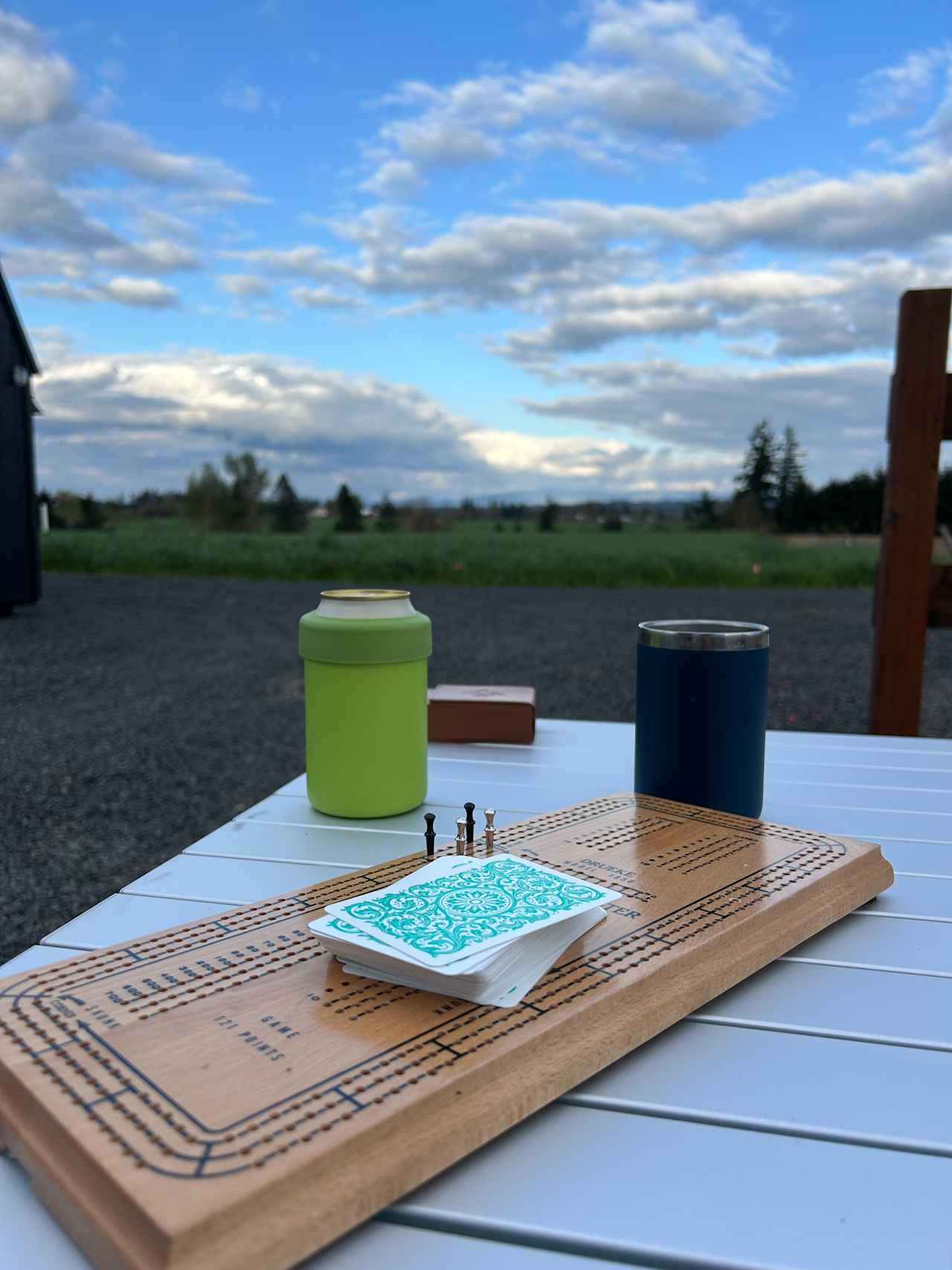 Nothing like a game of cribbage in this gorgeous setting at Grace Acres.