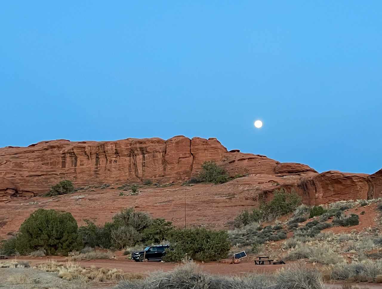 Full moon rising over our site