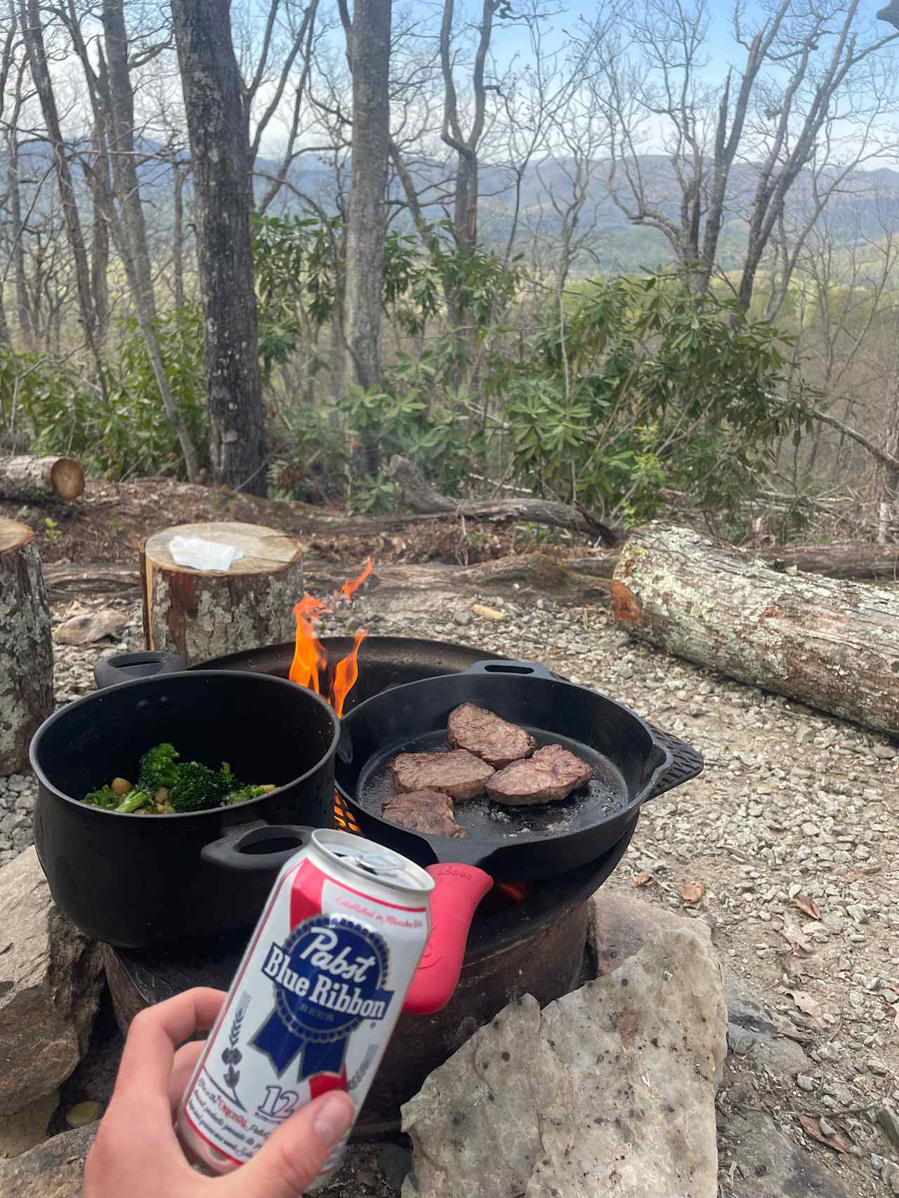 Nice that they had some pots, and the grill top for the fire pit 