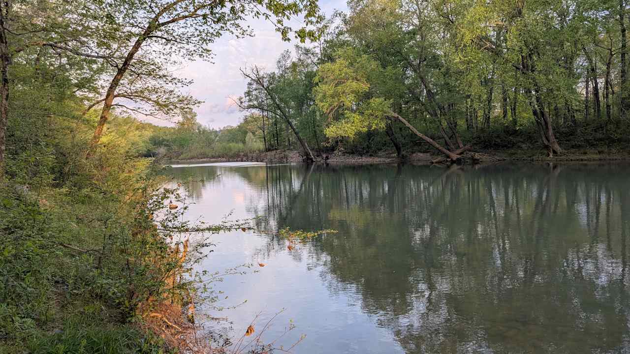 River behind shelter