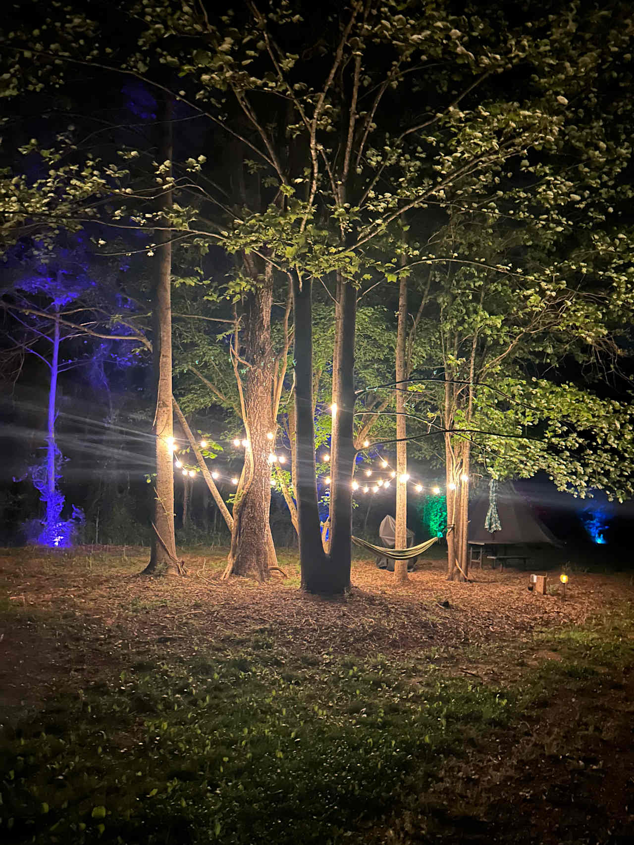 Well lit at night 