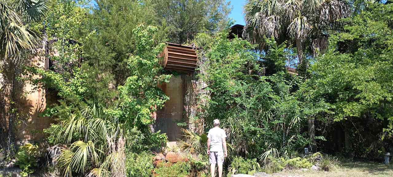 The waterfall (a grain fall) is from when the railroad used to come through in the 1800's. 