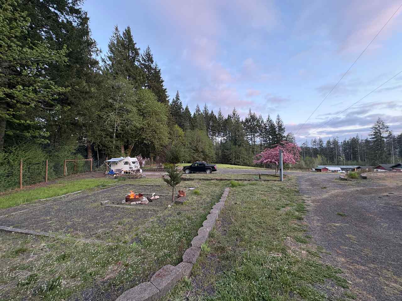 View from the barn. RV spot 1 w/ full hookups