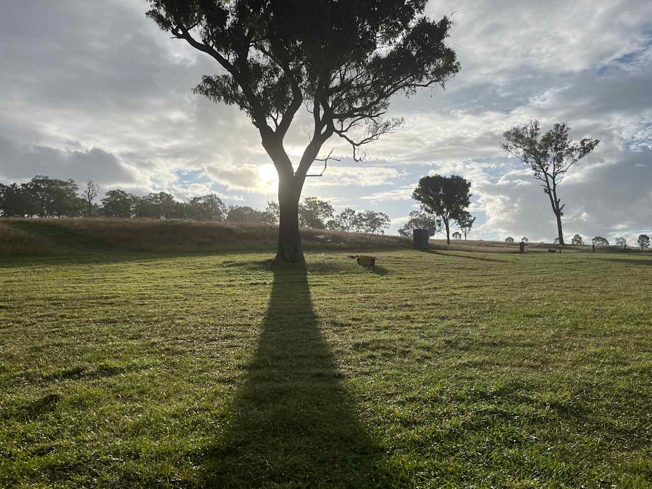 View from camp up the hill (and one of the loos)