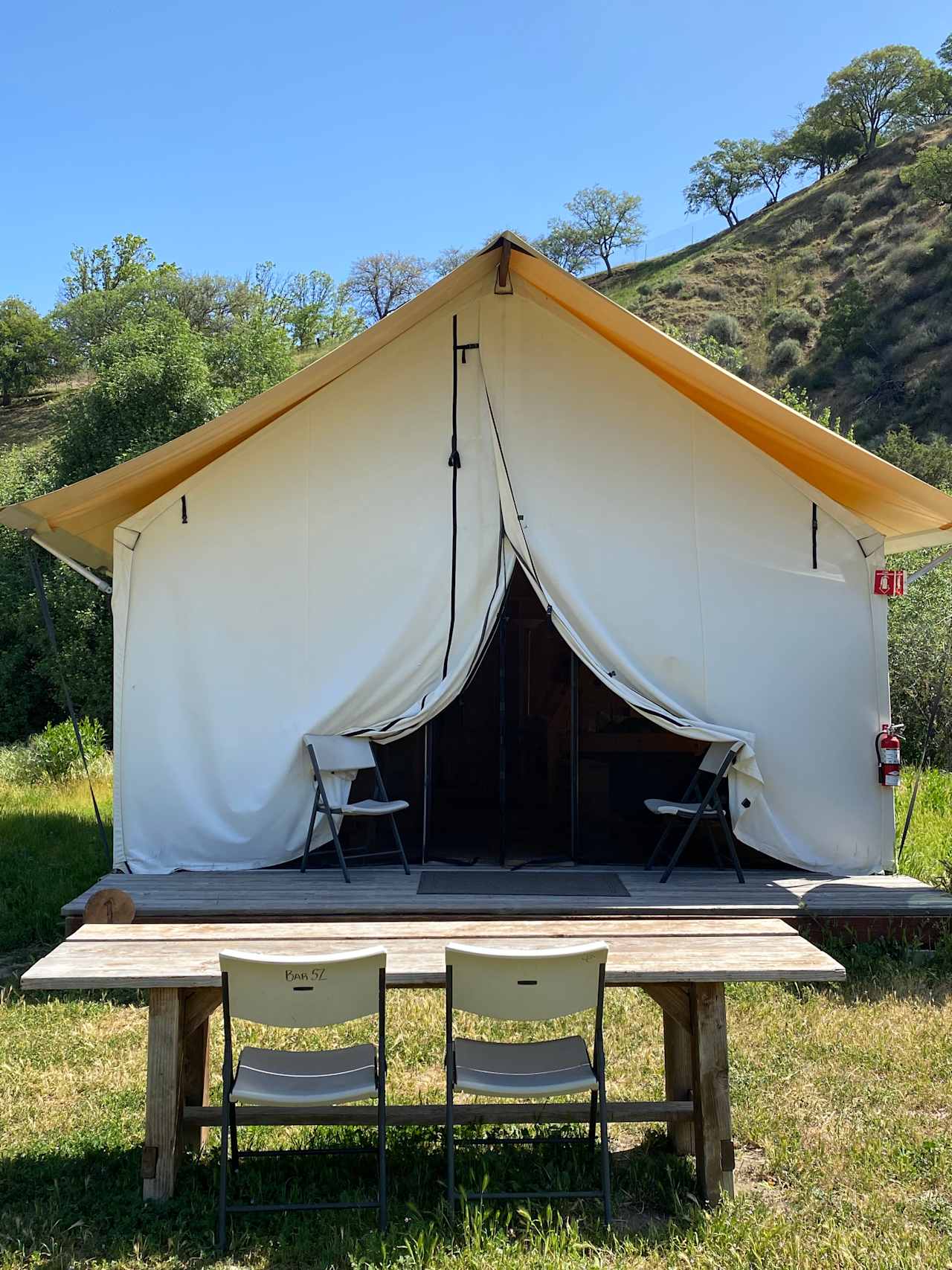 Glamping tent exterior