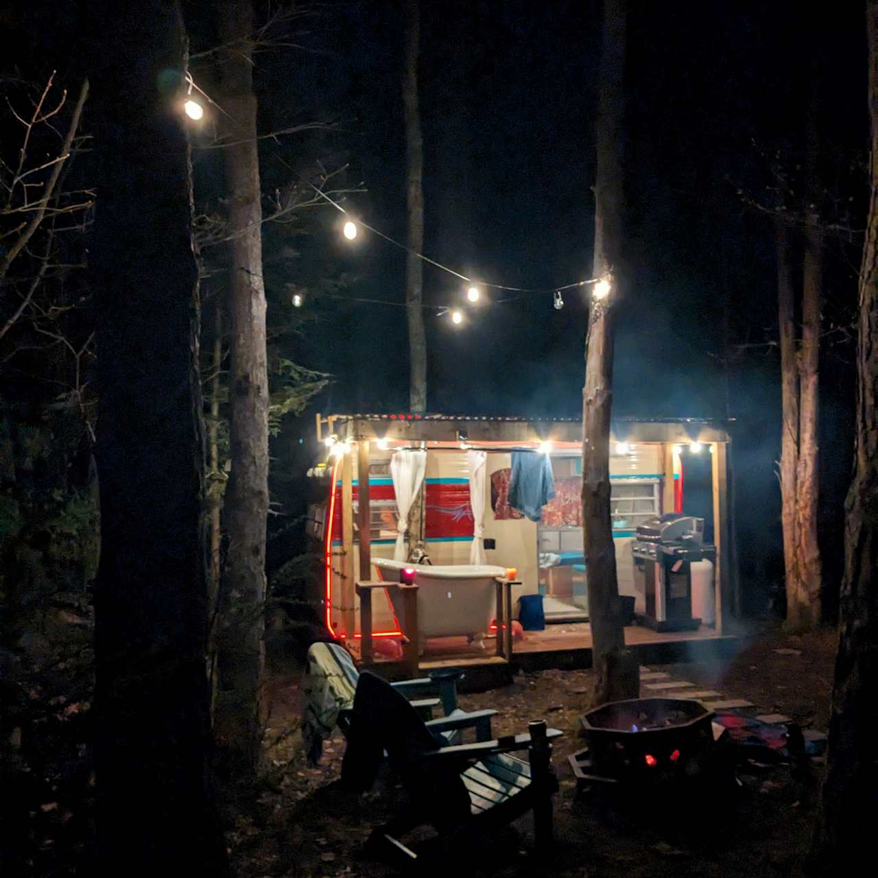 Glamping Tent Overlooking Waterfall