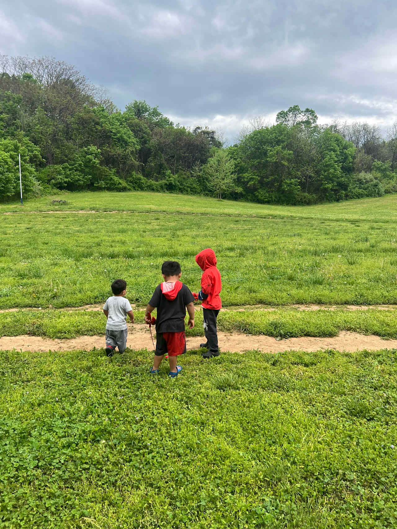 Kids playing around the site