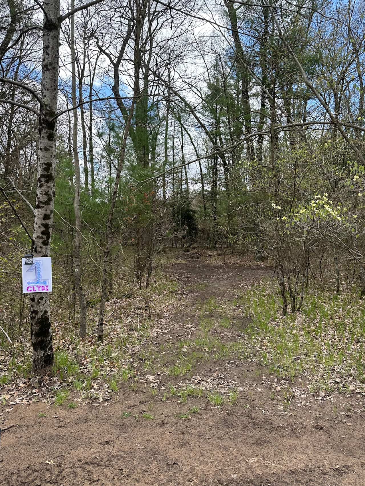 Entrance to site #1 Clyde. Entrance is 7.5’ across, site dimensions are 21’x30’. 