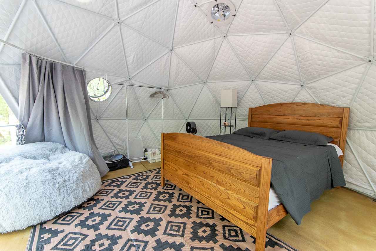 Large Bean Bag unzips into full size floor mattress for extra guests.
