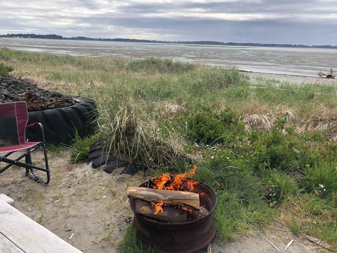 Our fire, close to the water.