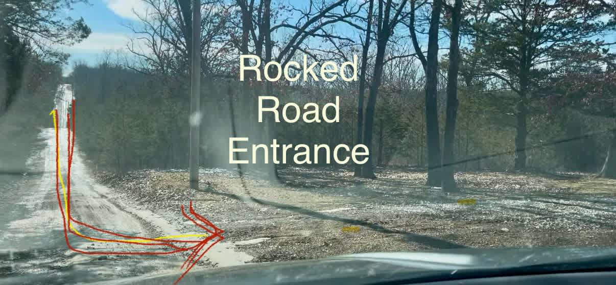 Rock road from the main road leading to the property. 