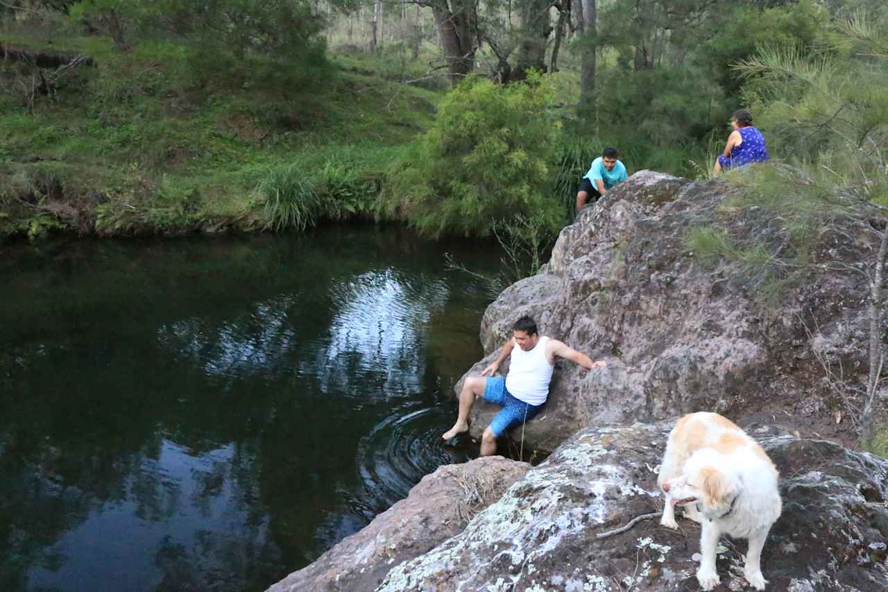 The swimming hole. Camp site 2 just visible on the far side of the creek 