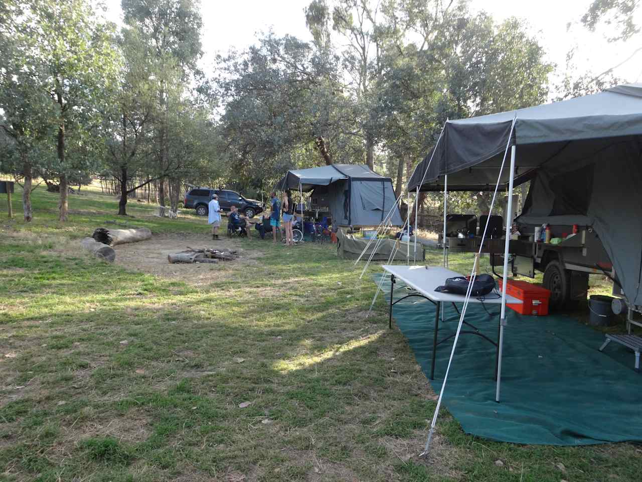 This booking was 2 camper trailers & 4 swags. Great site for groups