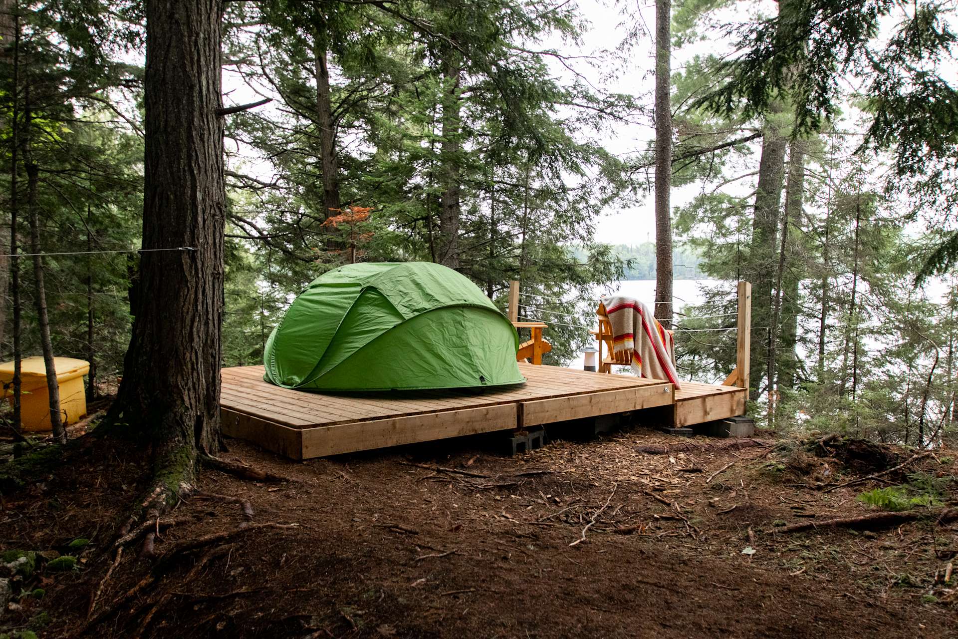 Private Lake Point for 12 w Sauna Hipcamp in South River, Ontario