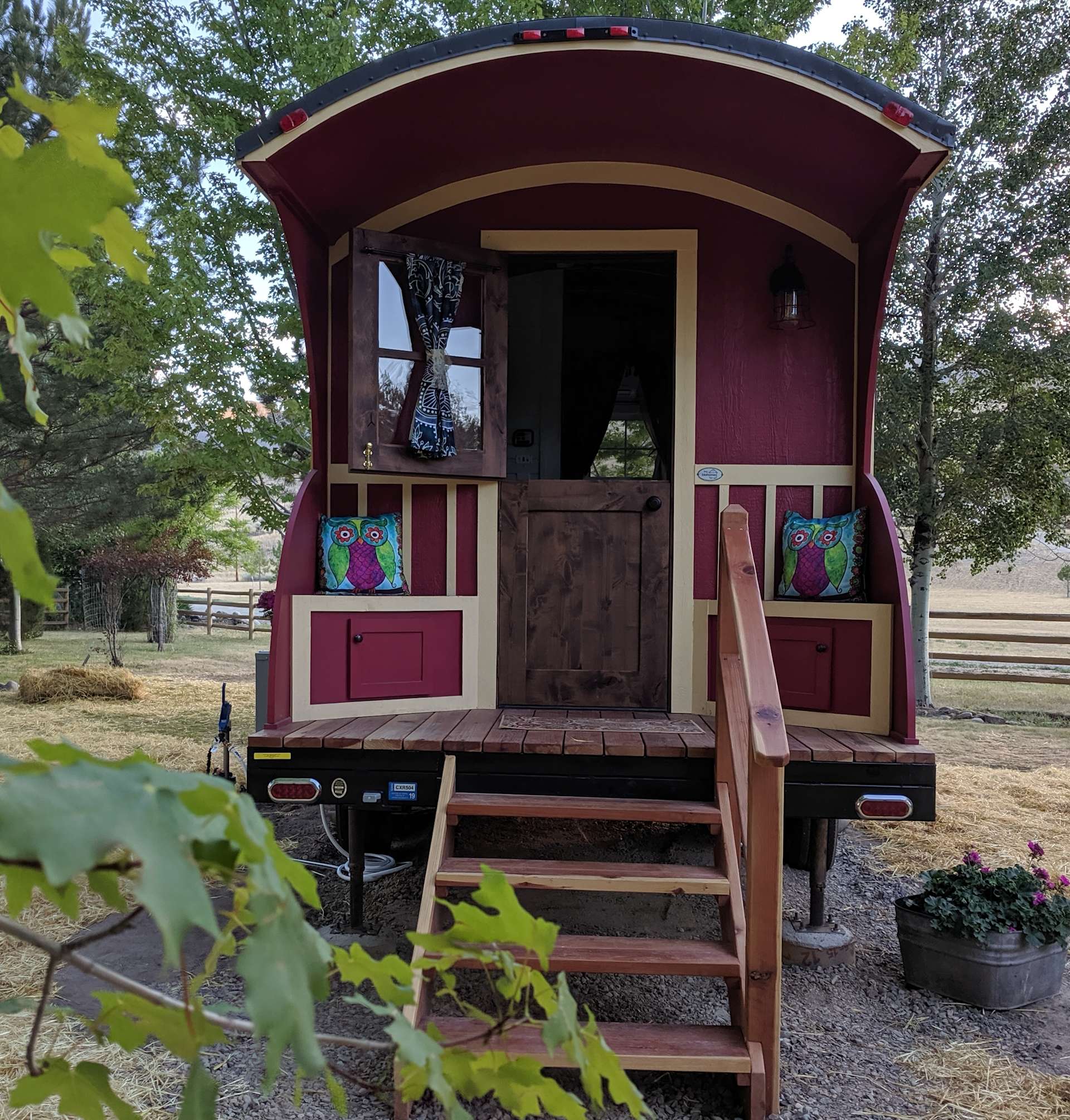 OnRiver Red Gypsy WagonMiniDonkeys Hipcamp in Salmon, Idaho