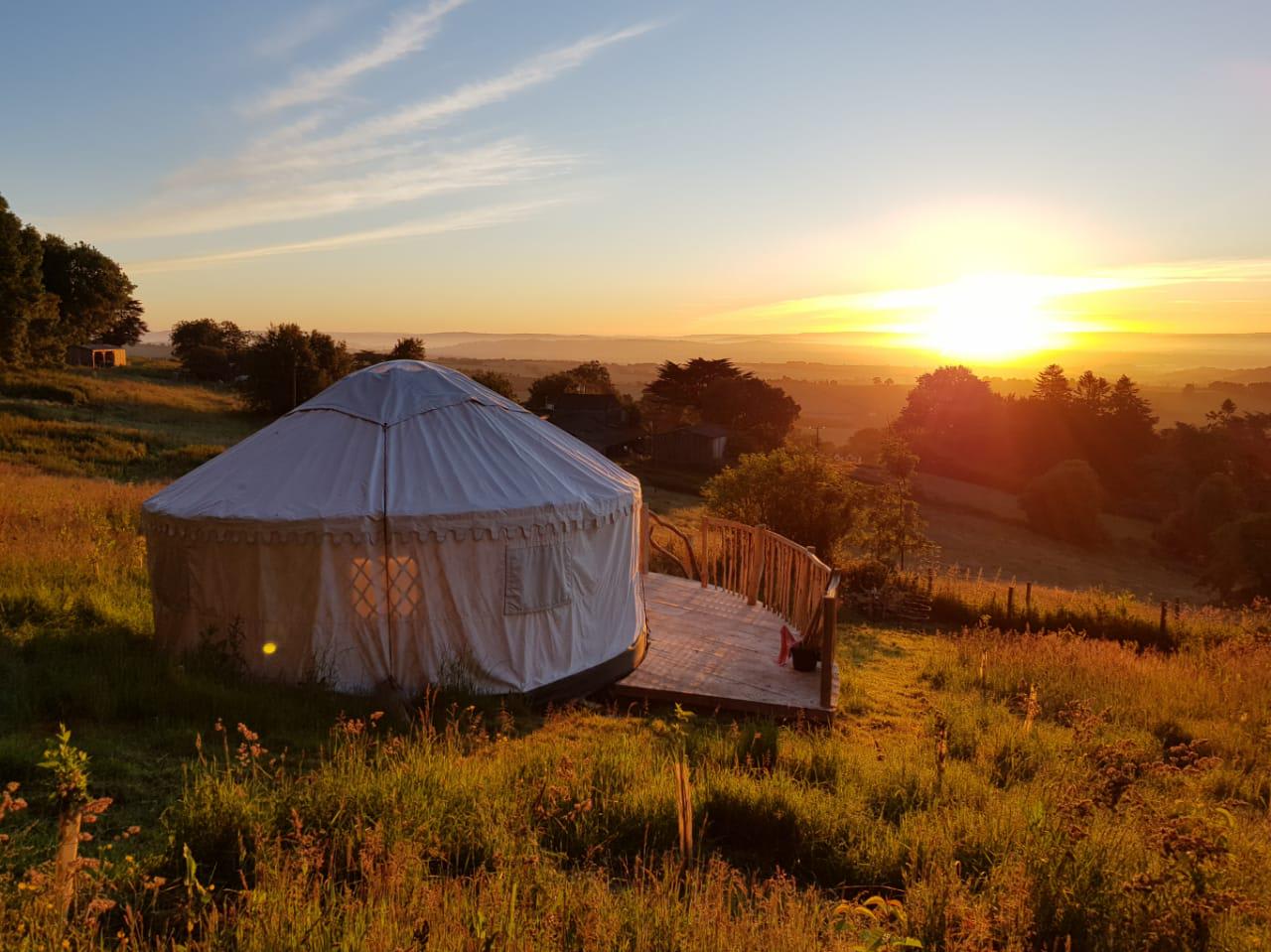 The beautiful sunrises at Penhill Farm are the reason behind the glamping site's name.