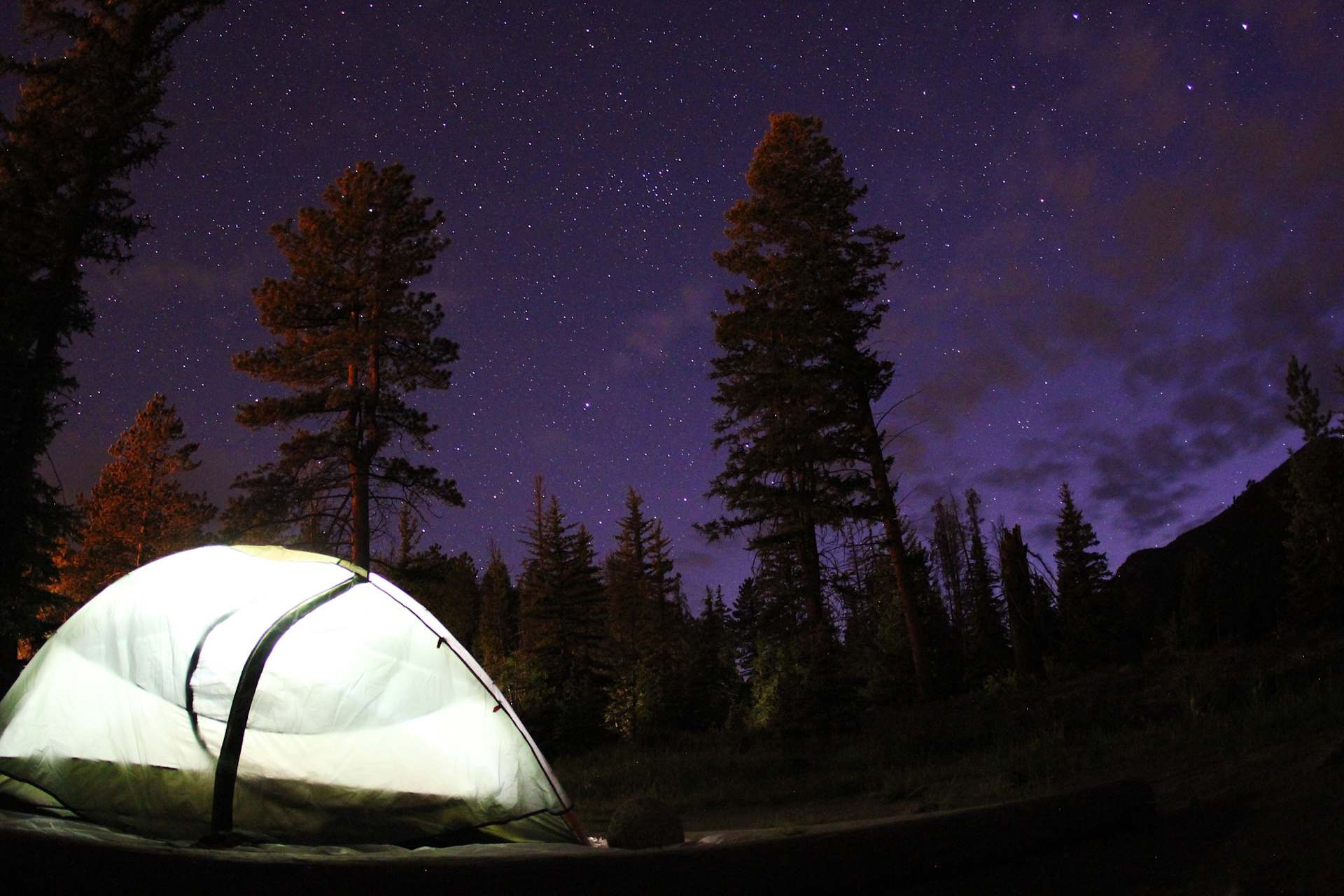 Tent camping in outlet rocky mountain national park